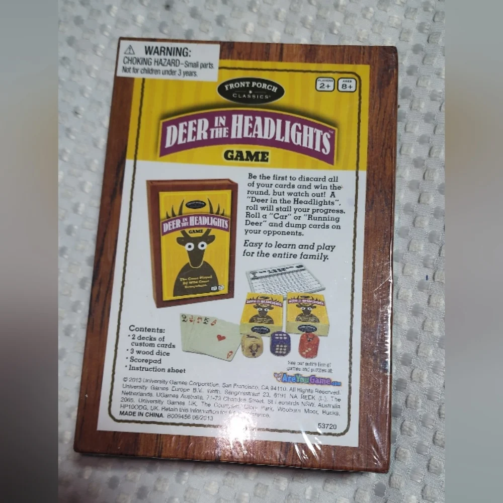 FRONT PORCH NEW SEALED DEER IN RHE HEADLIGHTS CARD GAME